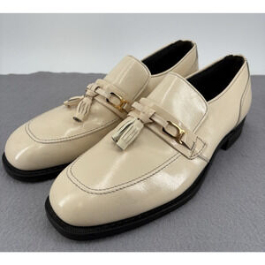 HY-TEST Ivory Leather Anchor Flange Strap Vintage Steel Toe Shoes Men's 9 C